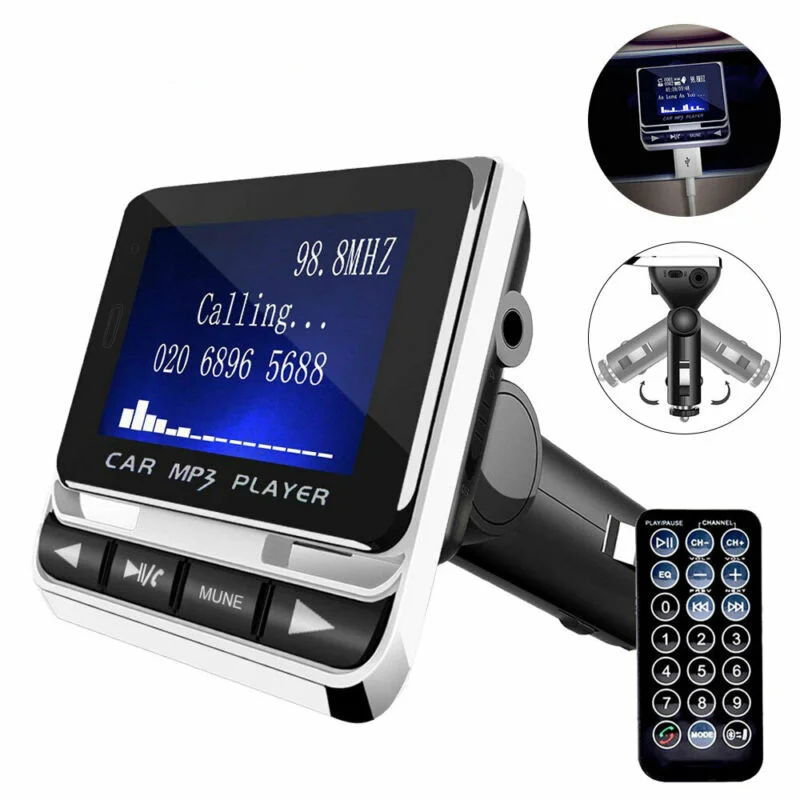 

Car MP3 FM12b Bluetooth Hands-free Car FM Transmitter with Large Screen Display Support TF Card U Disk USB Charging Auto Radio