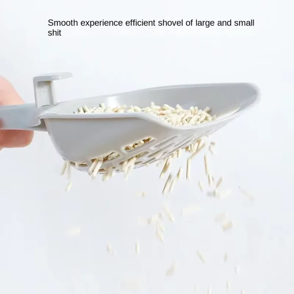Plastic Cat Litter Scoop With Storage Base Self Cleaning Kitten Litter Box Cleaning Tool Pet Cat Waste Scooper Cat Supplies