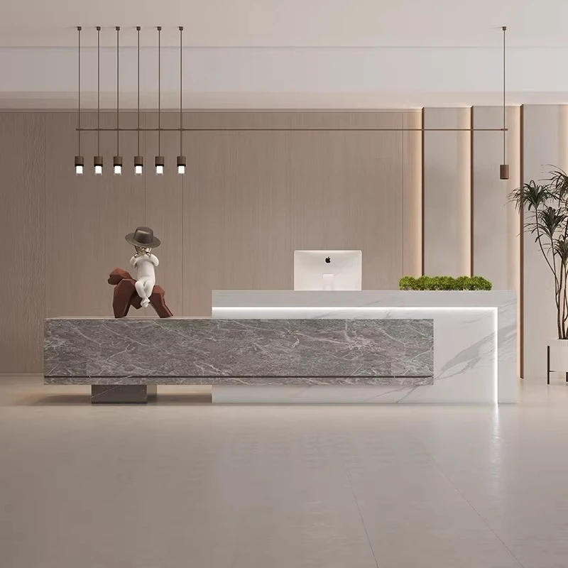 

Modern Beauty Salon Reception Desk Counter Hairdressing Reception Desk Office Business Theke Rezeption Reception Furniture