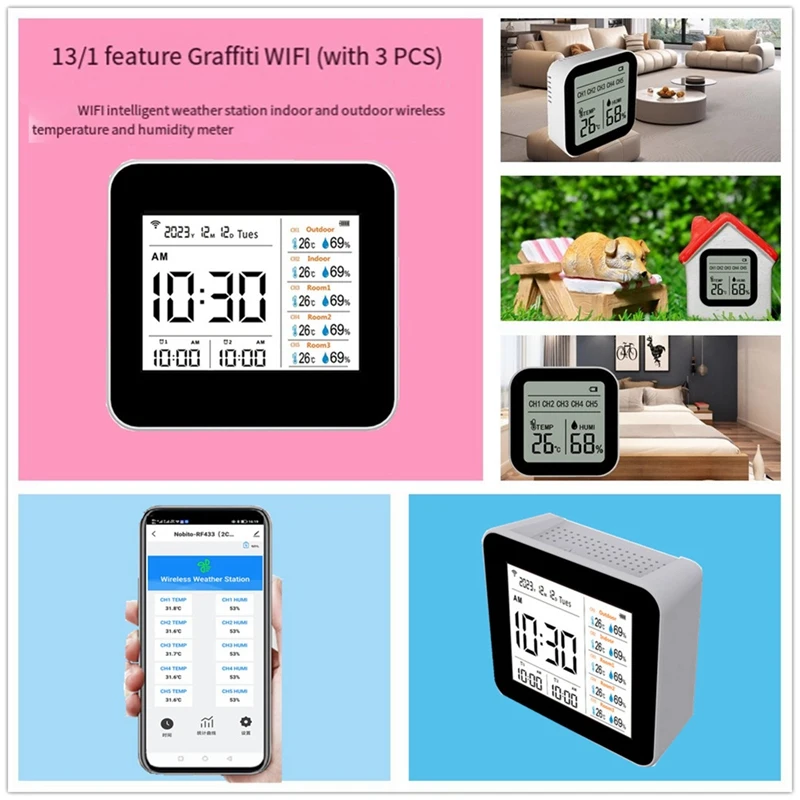 Tuya-Détecteur de qualité de l'air WiFi, 2C012,13 en 1, CO2,CO,PM2, 5, Formaldéhyde, TVOC, Température et humidité