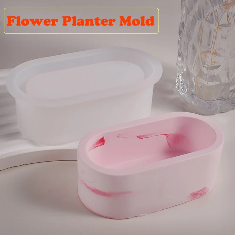 

Овальная силиконовая форма, плантатор, форма для смолы, сделай сам, искусство, украшение для дома, коробка для хранения бусин, форма