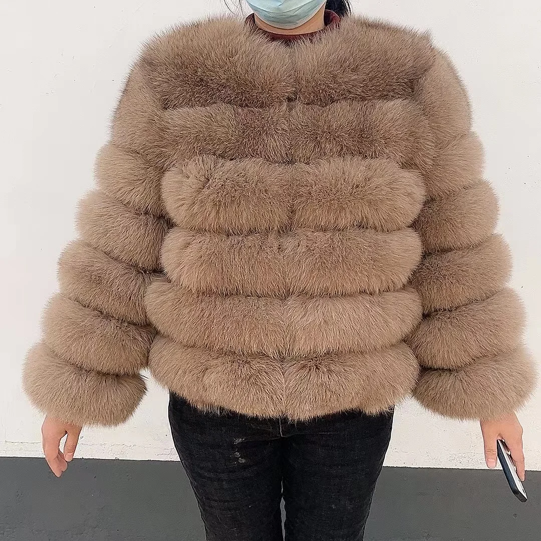 100% Natural Fur Jacket Real Fur Coat Winter Jacket Women Natural Fox Fur Luxury Fashion 50cm Short Jacket Wholesale Hot 2022