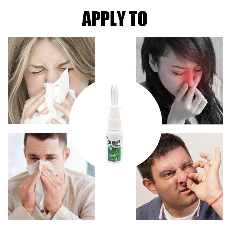 

20pcs Rhinitis Spray 20ml Nasal Nose Care Chronic Rhinitis Treatment Sinusitis Spray Natural Extract Antibacterial Solution