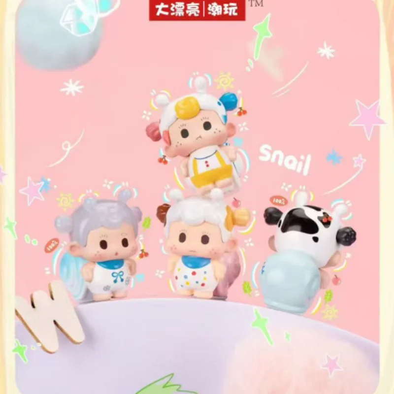 Authentic New Soda Grumpy Snail Series Cute Mini Figurine Blind Box Trendy Collectible Toys for Girls Decorative Gift