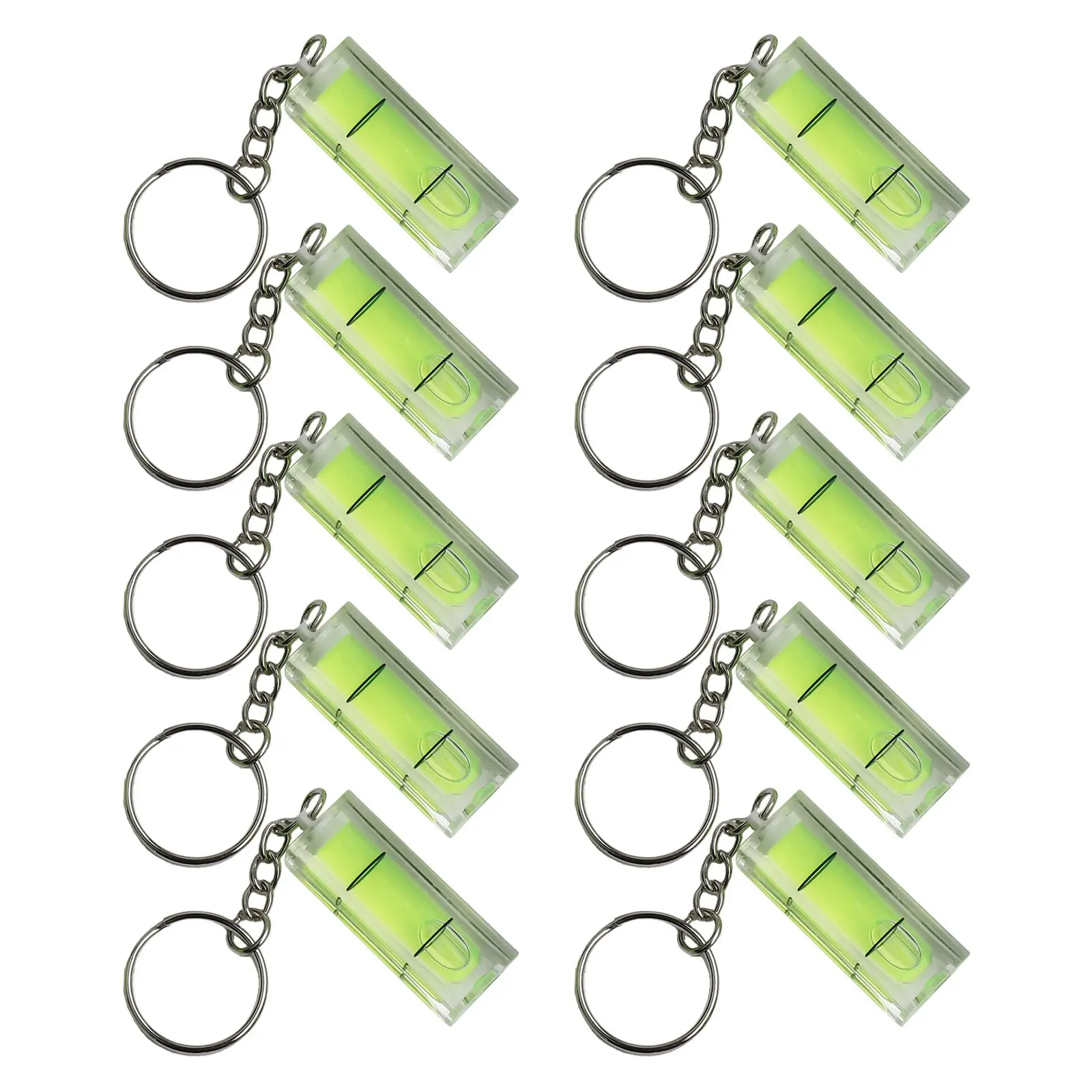 For Home Use Inclinometer Keychain Tool Green Level For Accurate Measuring 40mm*15mm*15mm Multi-Use Tool 10 Pack