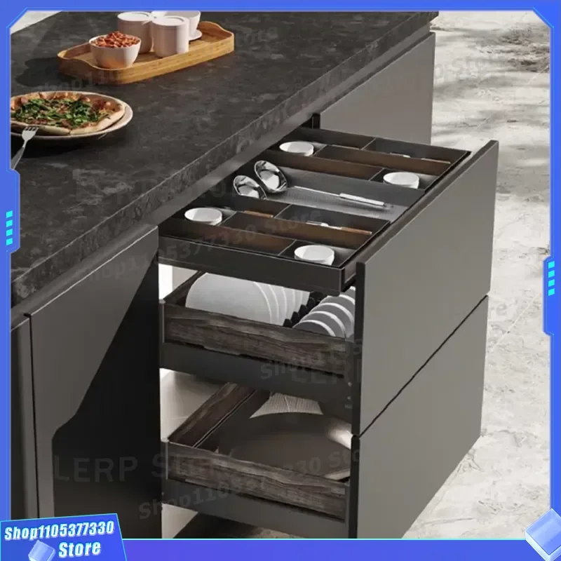 Wood Grain Pull Out Drawer Basket Standard Size For Kitchen Cabinet Storage Apartment Custom Accessories Home Organization