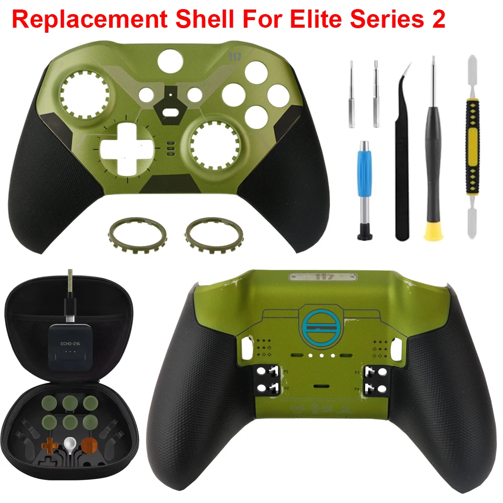 Full Shell Kit  For Xbox Elite Series 2 Controller Replacement Custom Front Back Cover DIY Mod Parts Button Tools & Carry Bag