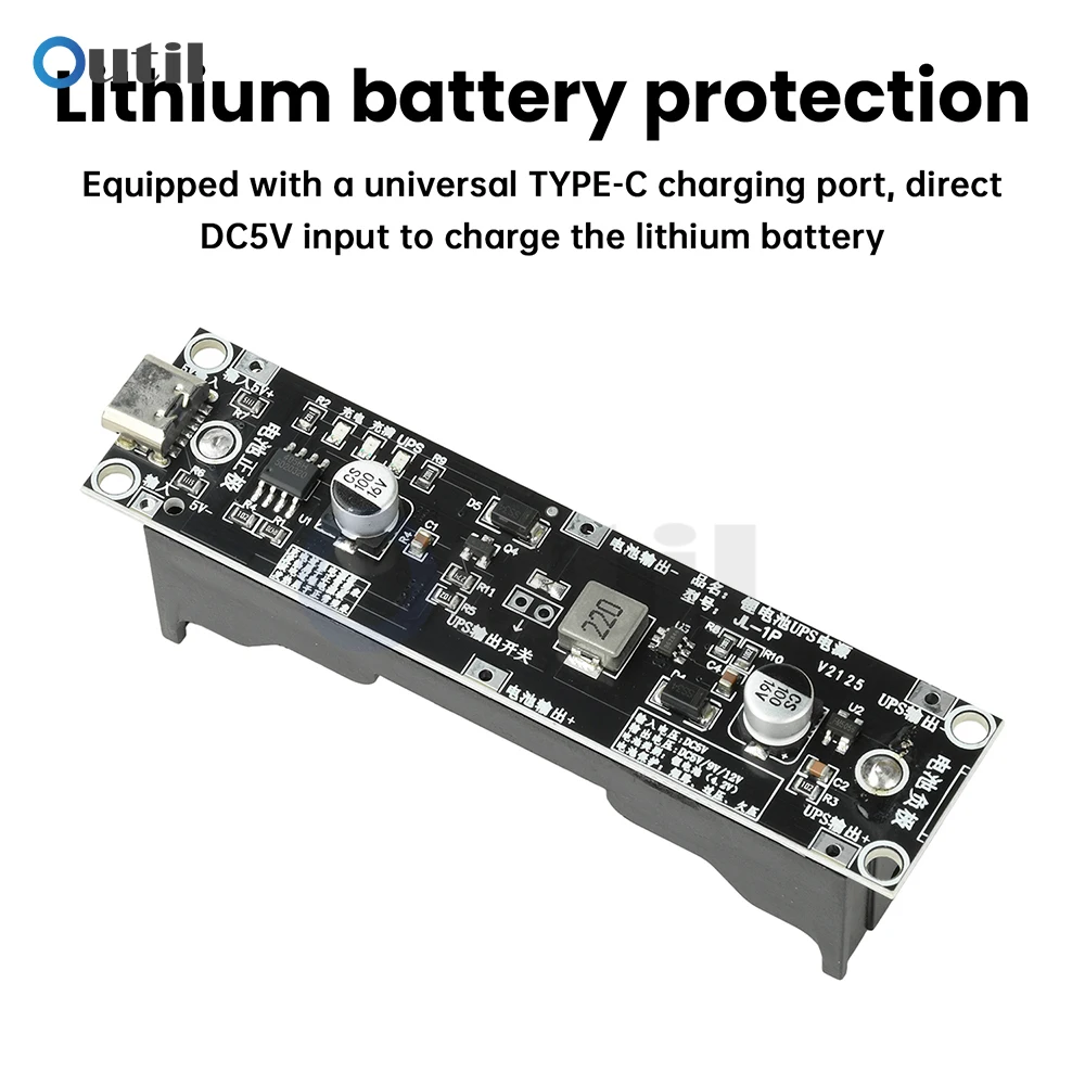 UPS Uninterrupted Power Supply Battery Board with 18650 Lithium Battery Charging Boost Module for DC Devices