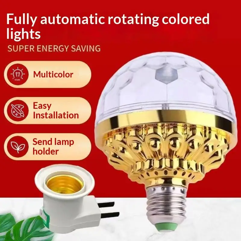 LED Stage Lamp Colorful Small Magic Ball 360 Rotating USB Plug Multiple Modes For DJ Disco Ambient Light