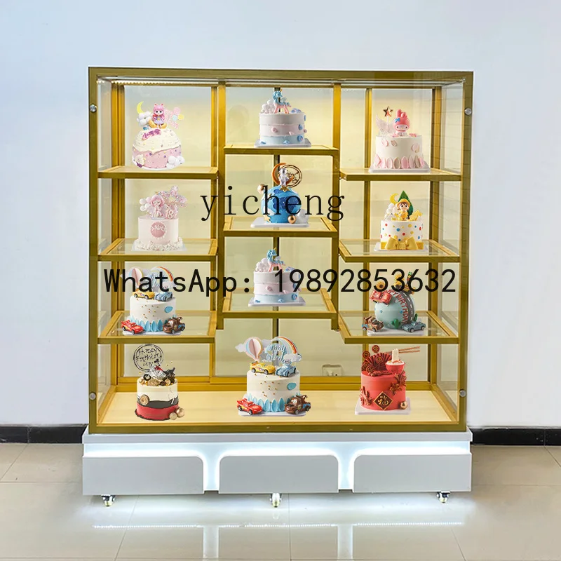 H2 Birthday Cake Model Mold Display Cabinet Sample Pastry Glass Bakery Cabinet