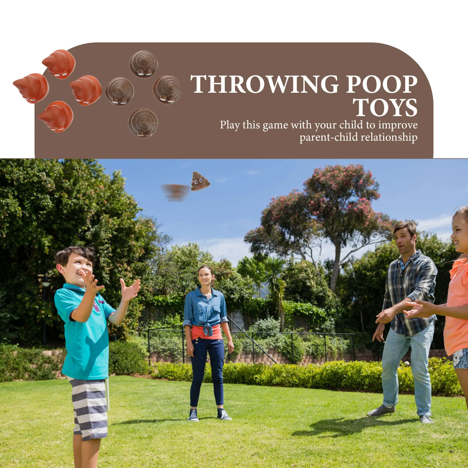 40개 만화 똥 던지기 장난감 프리미엄 플라스틱 어린이 감각 발달 던지기 게임 실내외 파티 선물