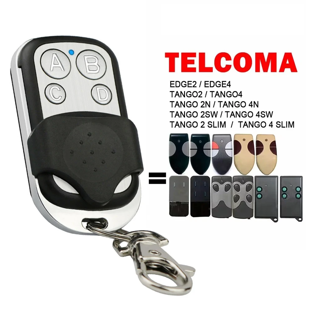 Clone TELCOMA EDGE2 EDGE4 TANGO2 TANGO4 TANGO 2N 4N 2SW 4SW 2 SLIM 4 SLIM Garage Door Remote Control Gate 433.92MHz Fixed Code