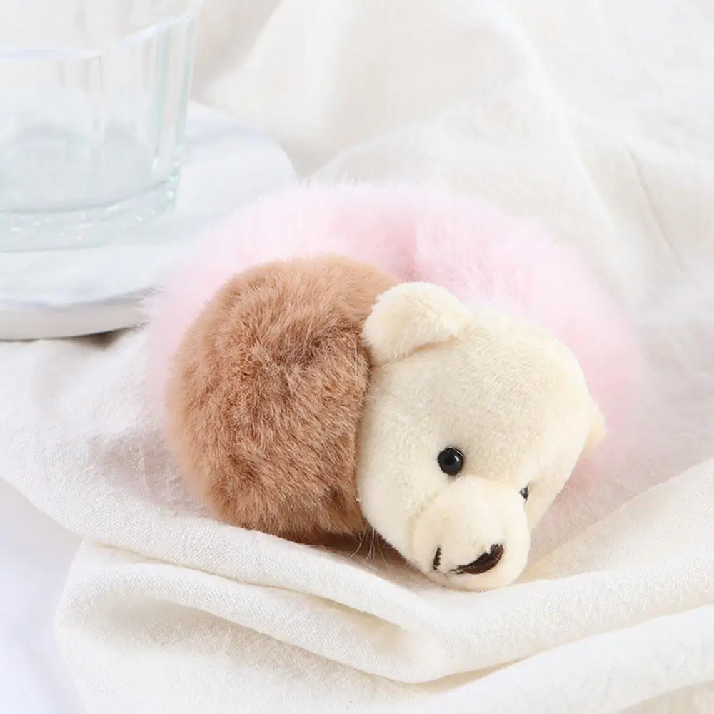 أزياء الفتيات Scrunchie جميل الدب مطاطا الشعر حبل الأربطة المطاطية إكسسوارات الشعر حامل ذيل حصان #4