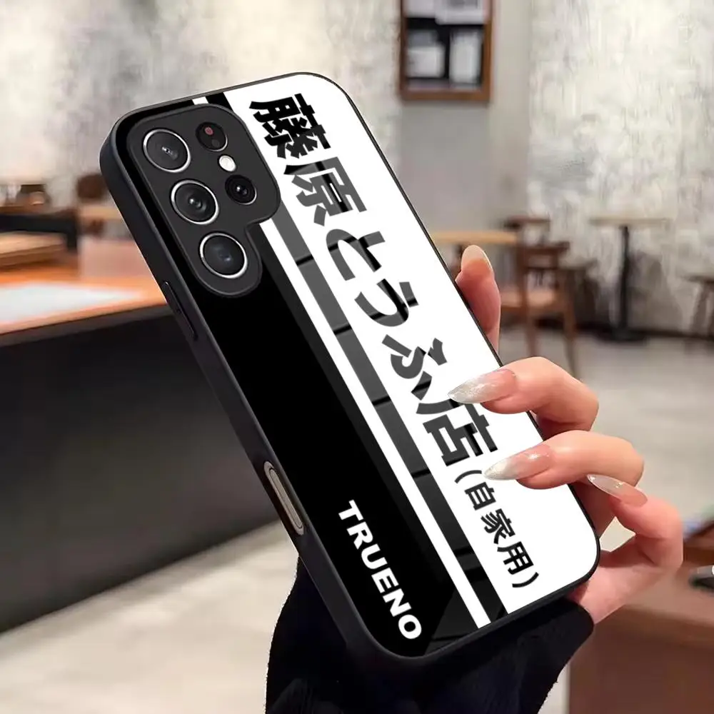 Cartoon Initial D AE86 Phone Case For Samsung Galaxy S26 Ultra S25 FE S24 S23 S22 Plus S25 Edge S21 Glass Phone Case