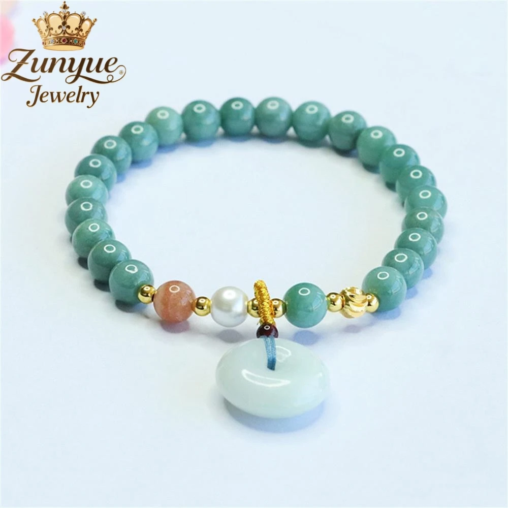 

Natural A-Grade Blue Water Jadeite Round Bead Peace Bracelet Luxury Quality Fine Fashion Jewelry Exquisite Elegant Popular Gift