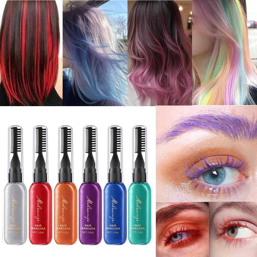 Tinte para el cabello multicolor, fijación de color duradera, adecuado para cabello y pestañas, crea colores de cabello modernos.