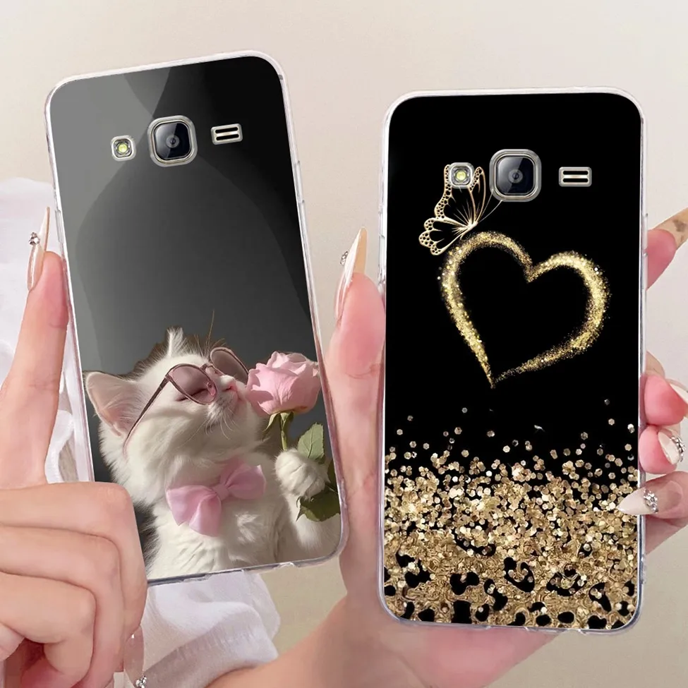 For Samsung J3 2016 Case SM-J320A Transparent Cute Cartoon Fashion Flowers Funny Painted Soft Casing For Samsung Galaxy J3 2016 view 3