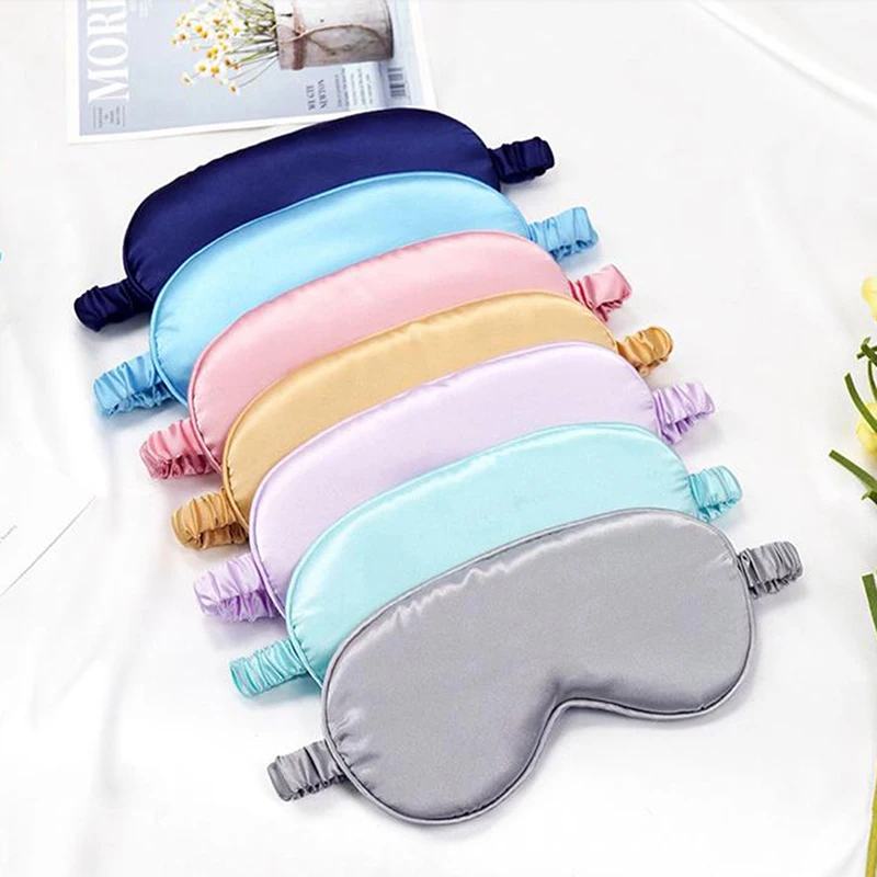 Women Imitated Silk Sleep Eye Mask Portable Travel Eyepatch Nap Eye Patch Rest Blindfold Eye Cover Sleeping Mask Night Eyeshade