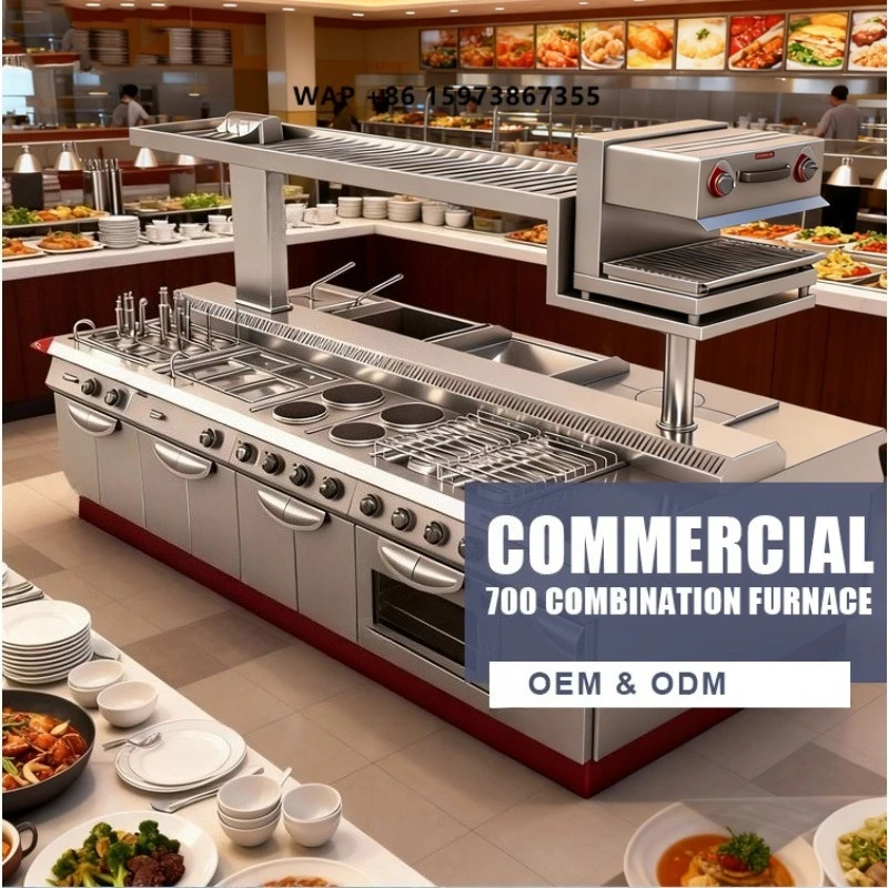 CFT Integrated Western Restaurant Cooking Range Commercial Dual Fuel (Gas + Electric) Stainless Steel Multi-function Kitchen