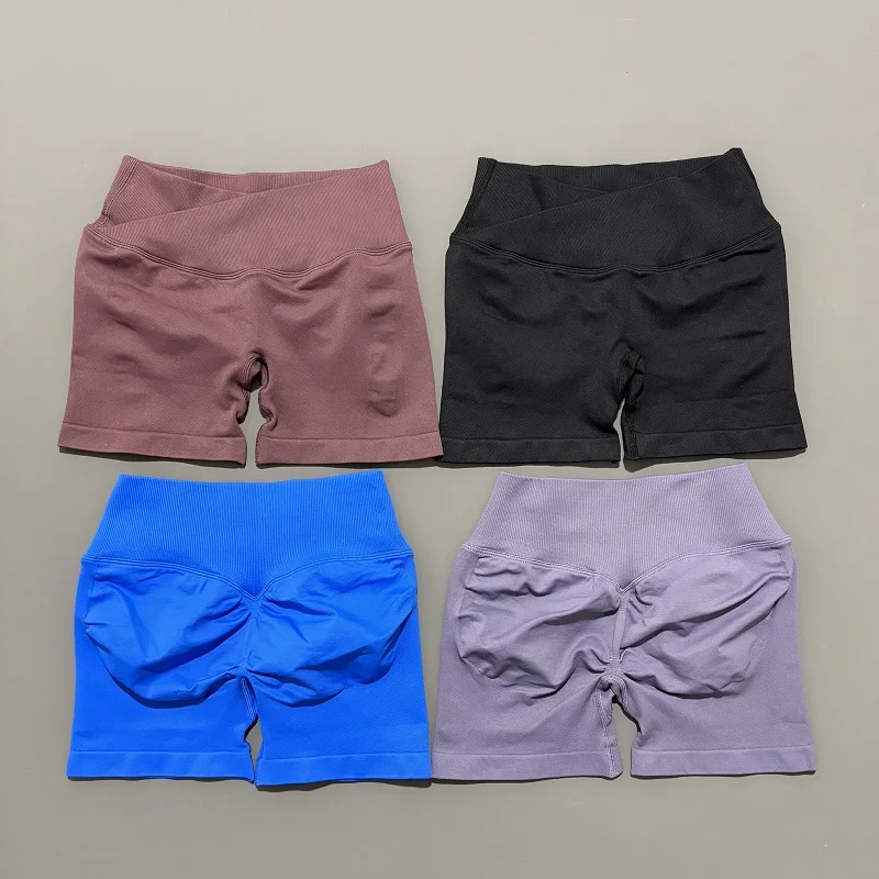 Women Sports Shorts High Waist Workout Shorts Fitness Yoga Lift Butt Tight Pants Ladies Gym Running Short Pants Sportswear