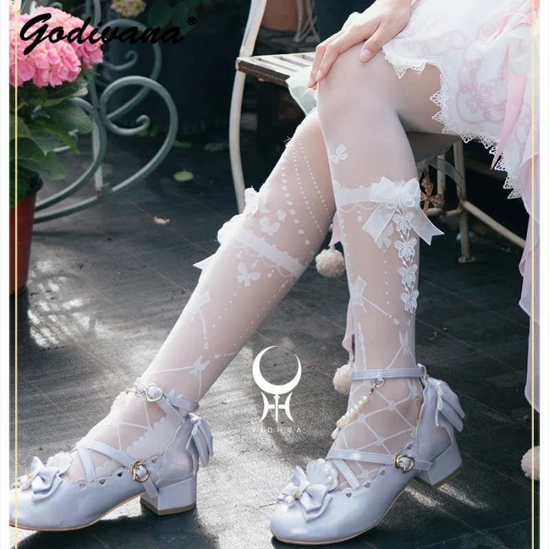 

Original Design Lolita Japanese Girls Spring Summer Thin Pantyhose Butterfly Mesh Legging Tights Fashion Stockings