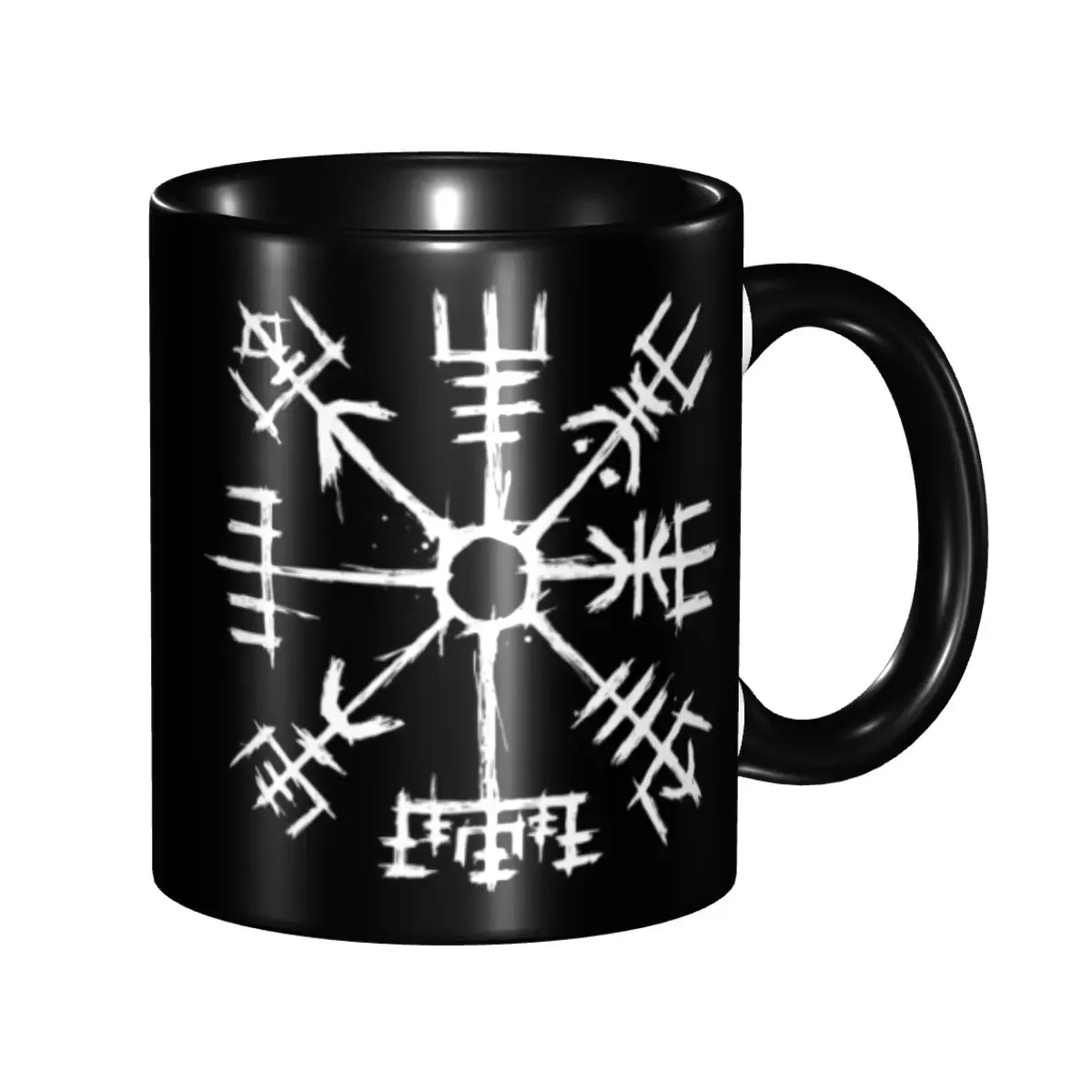 Customized Viking Compass Vegvisir Coffee Mug DIY Valhalla Norse Ceramic Milk Tea Cup