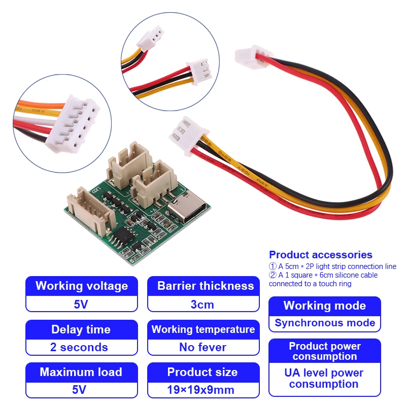 1Set Touch Sensor Module With LEDs Light Strip And Cables For Making LED Touch Sensitive Smart Epoxy River Table Top