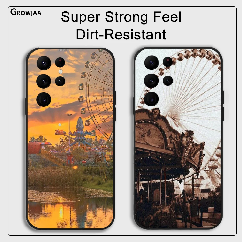 Ferris wheel INS Phone Case for Samsung Galaxy S24 Ultra S22 S23 Ultra S21 S20 5G Protective Silicone TPU Funda