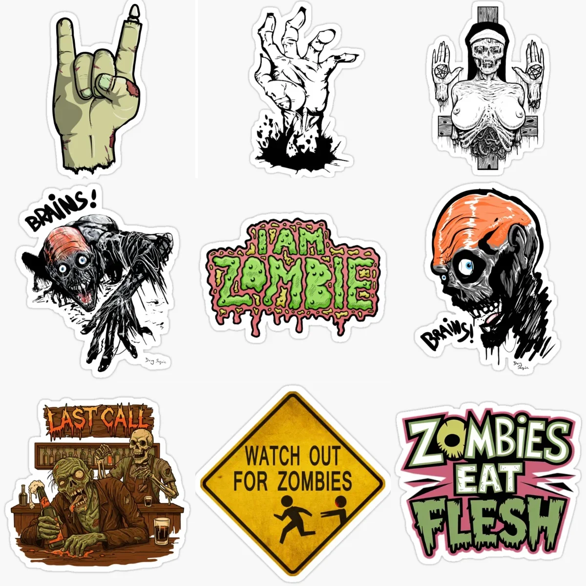 Terrifying ZOMBIE Skull Creative PVC Car Sticker for Decorate Car Bicycle Wall Window Fridge Helmet Door Decal Accessories
