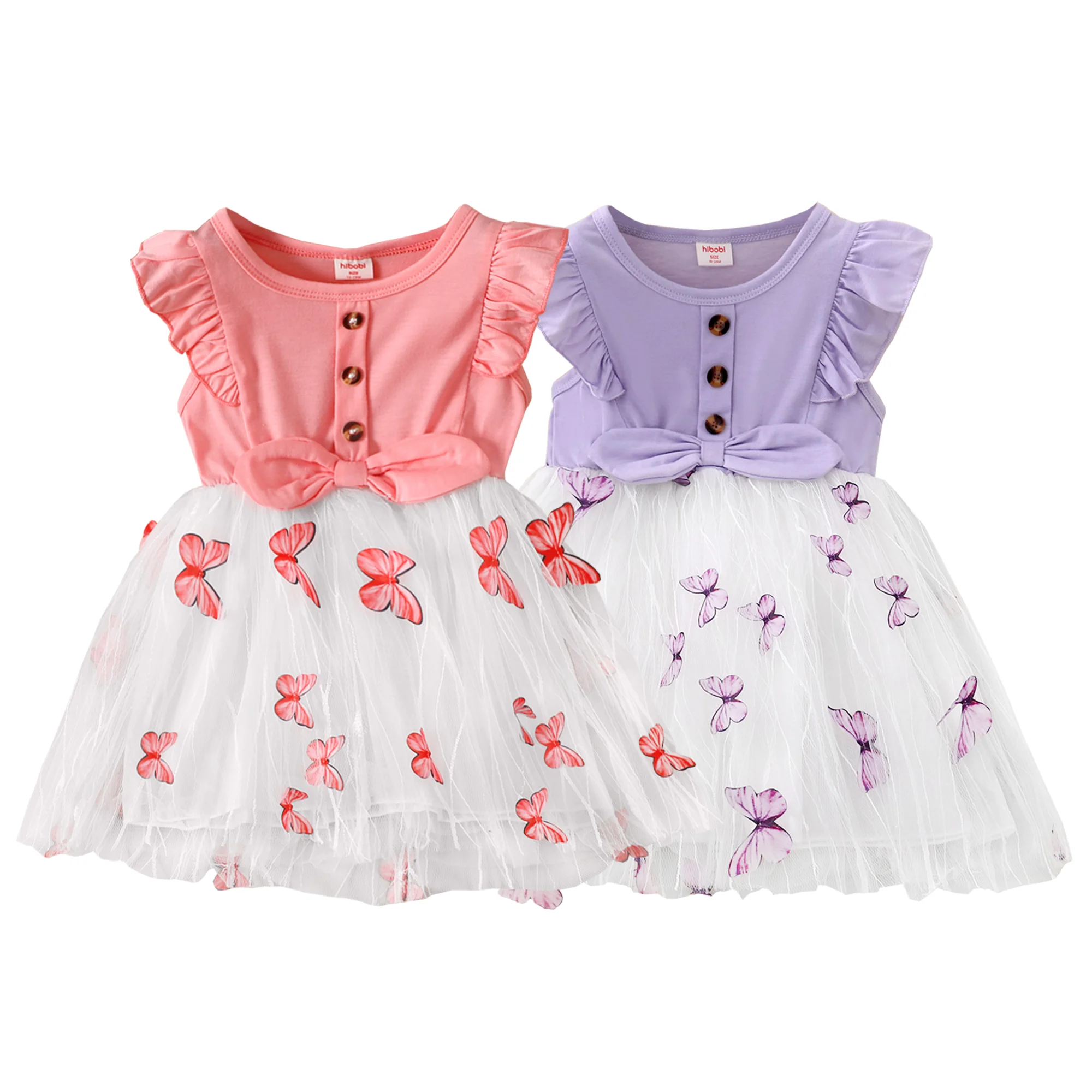 

Little Girl Clothes Sleeveless Ruffle Butterfly Tutu Birthday Party Dress for Kids Clothing Childrens Girl Summer Fashion Outfit