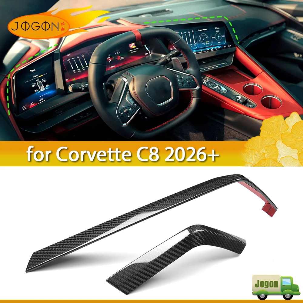 100% Real Dry Carbon Instrument Cluster Frame Strips Speedometer Dash Decor Car Interior For Chevrolet Corvette C8 Coupe 2026