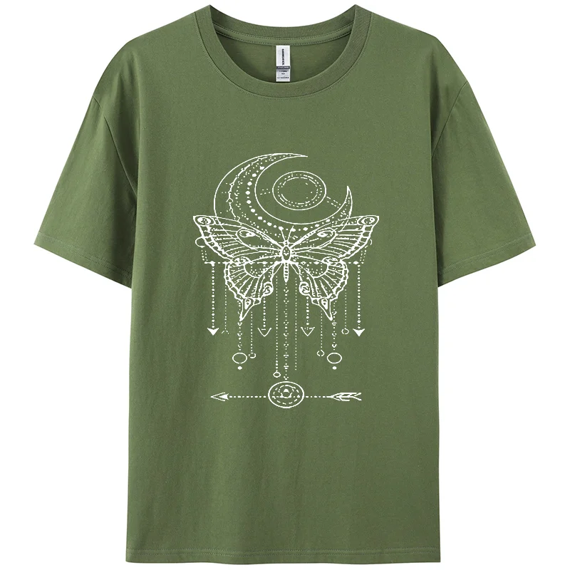 Unisex Minimalist Butterfly Stick Figure Print Women's T-Shirt 100% Cotton Breathable Soft Short Sleeve Basic High Quality Tees