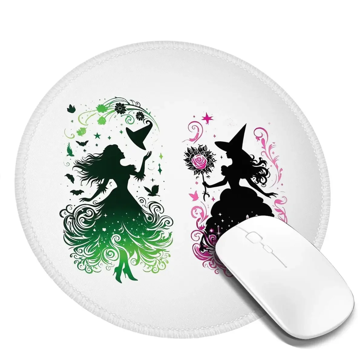 Elphaba And Glinda Wicked The Musical  Round Mouse Pad Computer Keyboard Mouse Mat Gaming Laptop Desk Mat