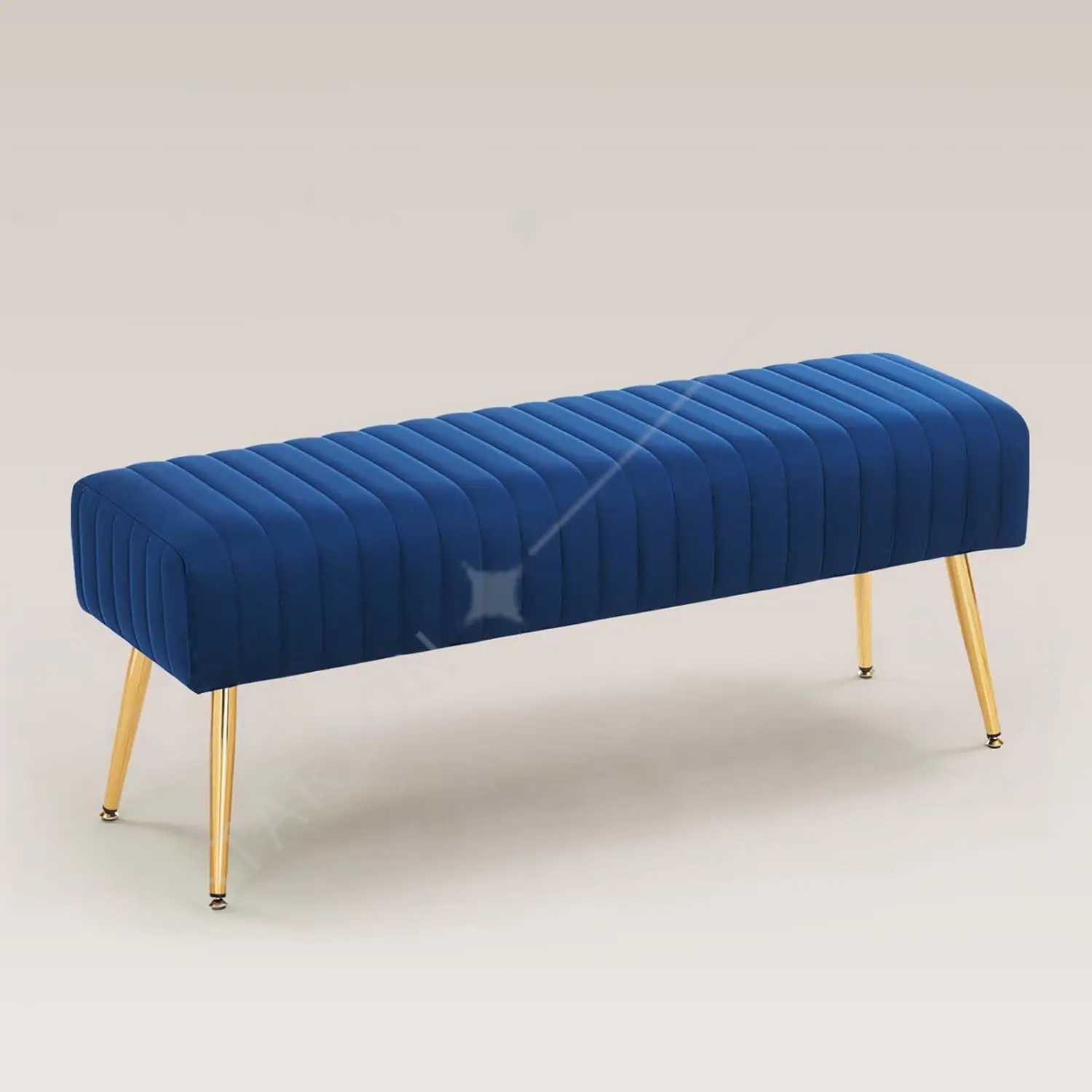 Green Velvet Ottoman Comfortable Footrest Stool Table Dining Bench Tufting Indoor Bench