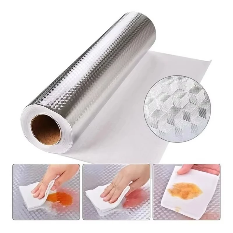 

Противообрастающие высокотемпературные обои из алюминиевой фольги, контактные бумаги для шкафа, кухонные маслостойкие самоклеящиеся наклейки на стену