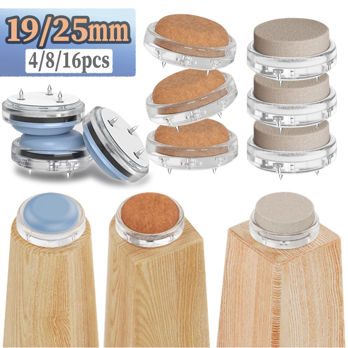 1set Felt Furniture Pads, Chair Leg Floor Protectors, Furniture Sliders for Hardwood Floors, Cabinet Bumpers, Anti Scratch, Redu