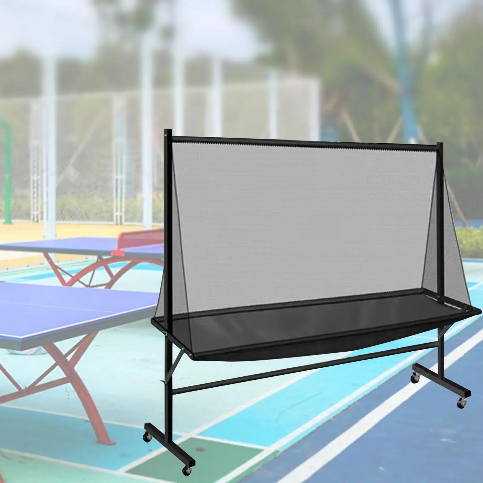 

Movable Ping Pong Ball Collector Durable Metal Nylon Rolling Net for Table Tennis Training and Accessories