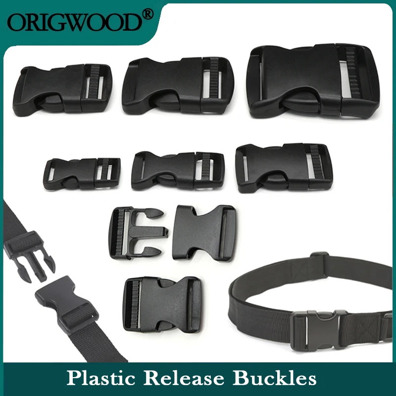 

2~50pcs Adjustable Belt Buckles 15/20/25/32/38/50mm Plastic Dual Side Release Buckles Backpack Belt Bag Parts Strap Webbing