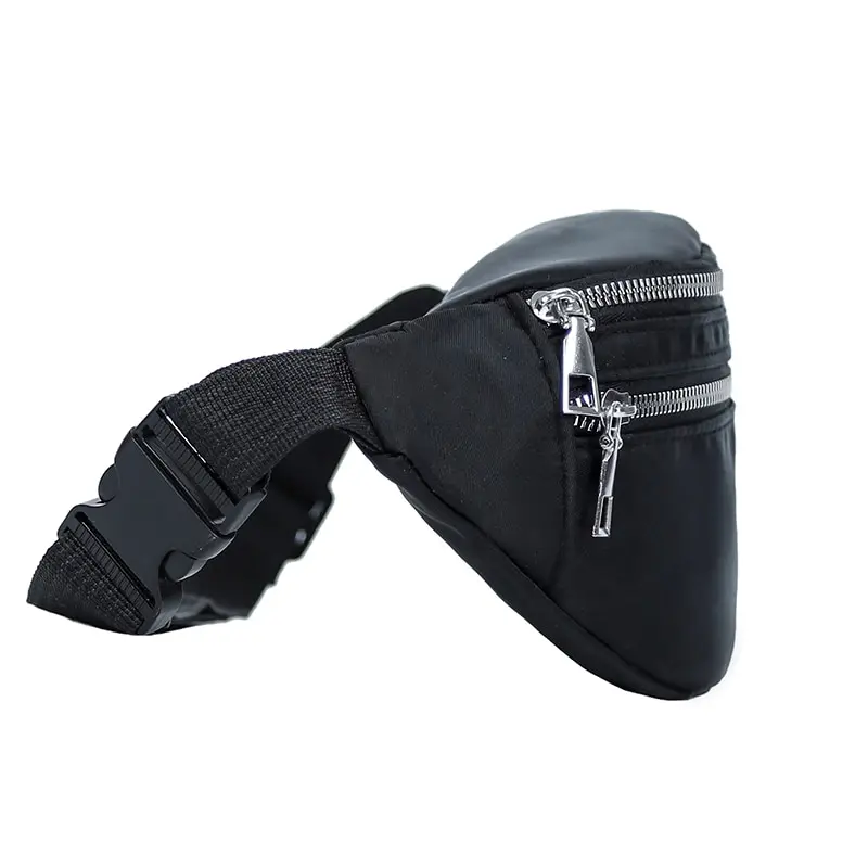 Water-Resistant Composite Fabric Double-Zipper Sports Waist Bag Korean-Style Large-Capacity Fashion Chest Bag for Phones