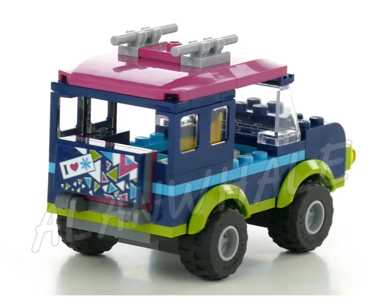 Friends Snow Resort blocos de construção para crianças, Off-Road Truck Roof, Kids Brick Sets, compatível com o modelo 10728, 144pcs