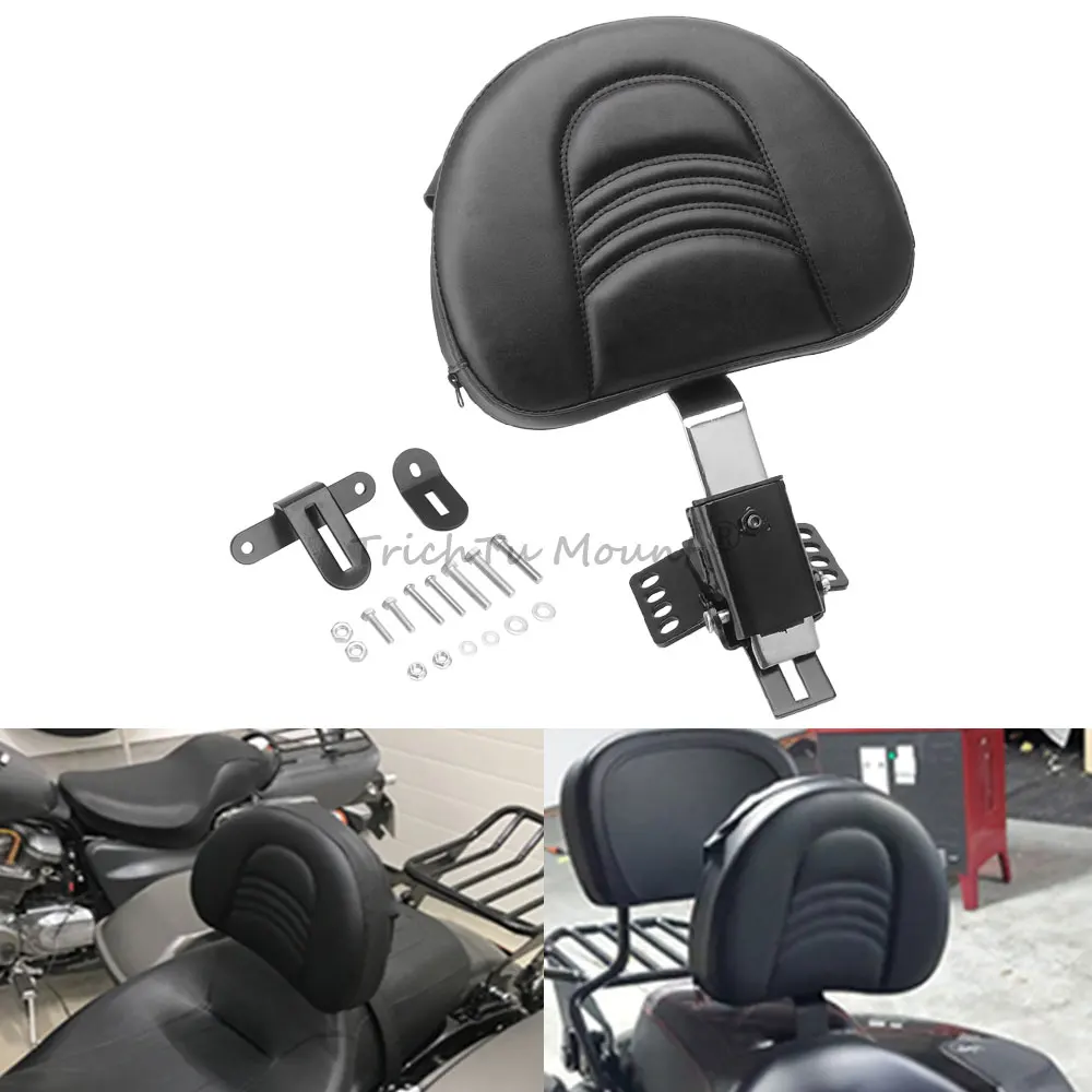 Motorcycle Adjustable Plug-In Backrest Fits For Harley Road King Street Glide Road Glide Electra Glide 1997-2025 Chrome Bracket