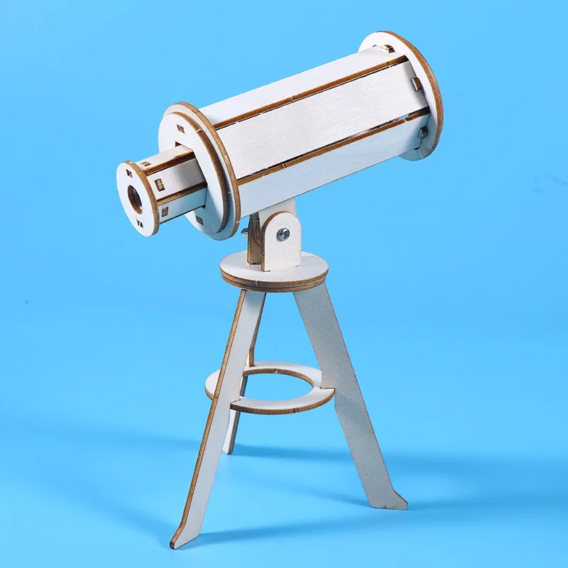 Tecnología de telescopio astronómico Pequeña producción Estudiantes de la escuela primaria Ciencia y educación creativa hecha a mano STEAM Childre