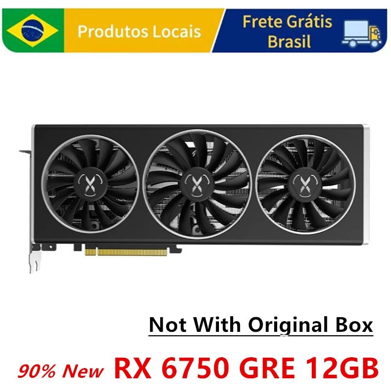 بطاقة رسومات XFX RX 6750 GRE 12GB GPU Radeon AMD RX6700 XT 12GB بطاقة فيديو لألعاب الكمبيوتر مرسلة من مستودع Brasi