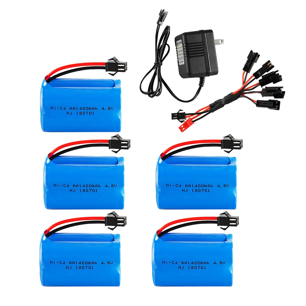 4.8v 1400mah NiCd Battery Charger For Rc toys Cars truck RC Tanks Robots Boat Guns 4.8v Rechargeable Battery 4*1.2V Battery Pack