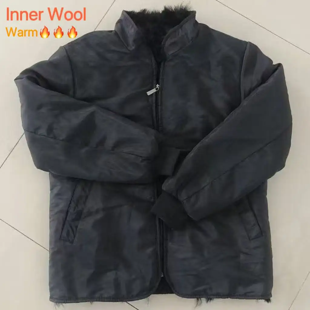 

Winter Thicken 100% Wool Coat Men's Cold-resistance Cashmere Overcoat Casual Fashion Warm Jacket Middle-aged Dad Tops Gift Male