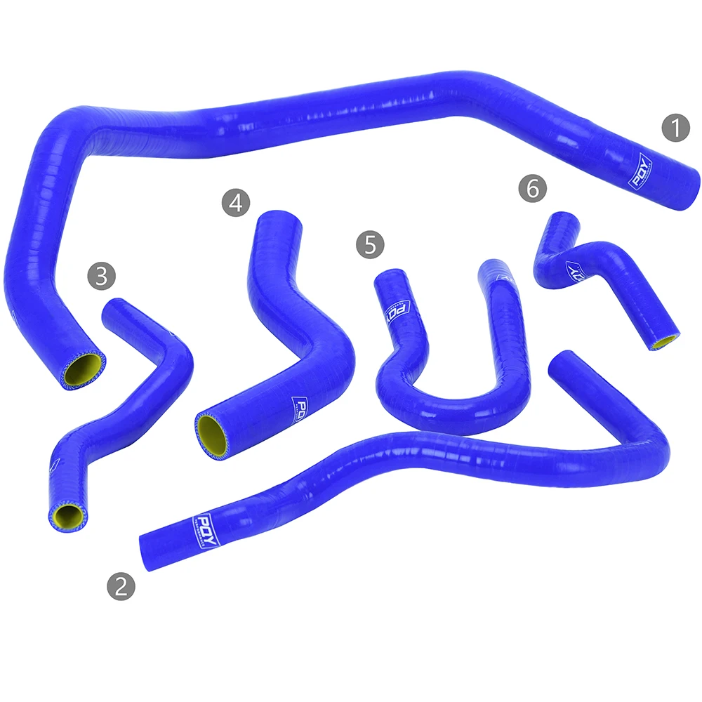 VR-mavi ve sarı silikon radyatör hortumu kiti Honda Civic için SOHC D15 D16 EG EK 92-00 ile 6 adet PQY logo VR-LX1303C-QY