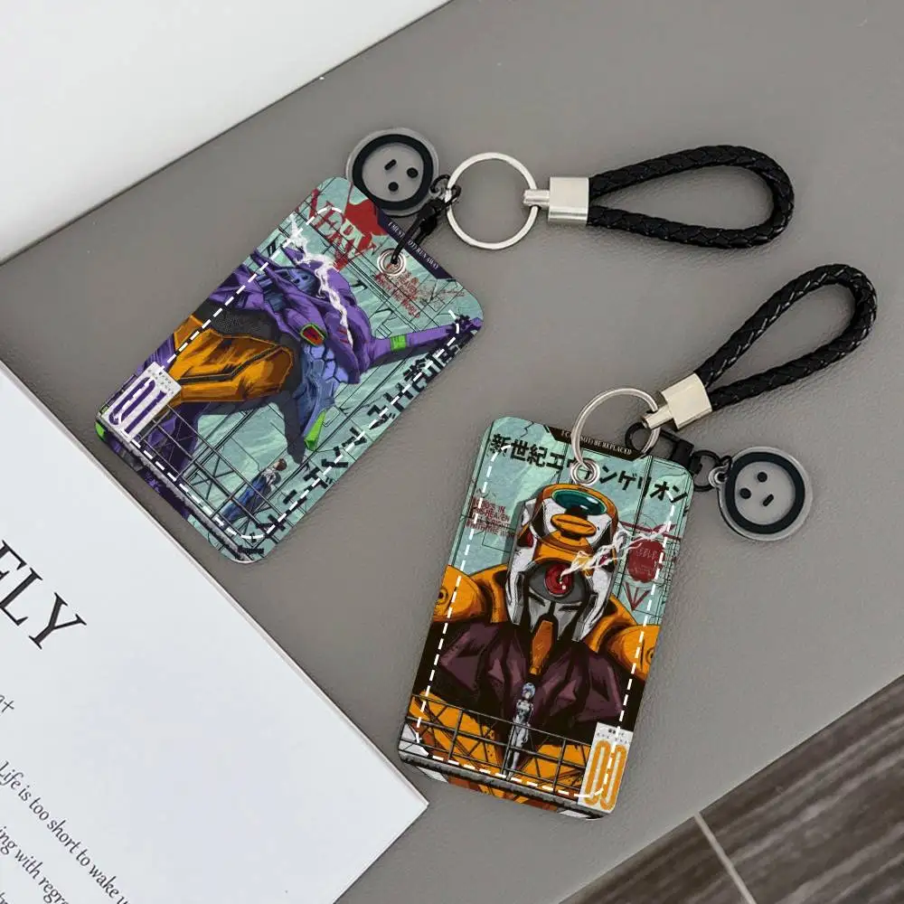 

N-Neon G-Genesis E-Evangelion Card Holde Applicable To Credit Cards Bus Card Rectangular Keychain Protective Cover
