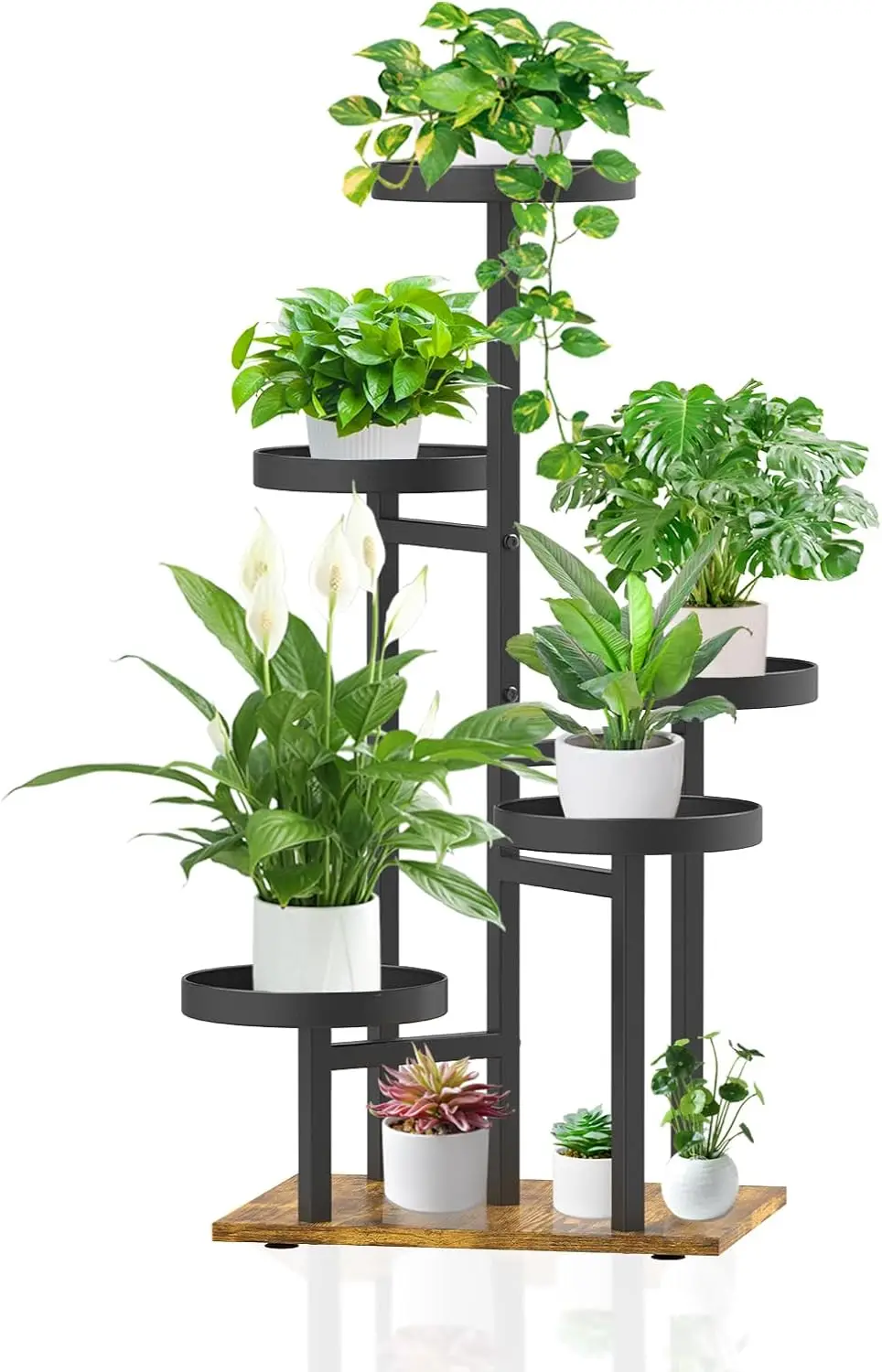 5 Tier Plant Stand Indoor, Metal Corner Plant Stands Tall for Multiple Plants, Tiered Iron Flower Display Holders Shelf Rack