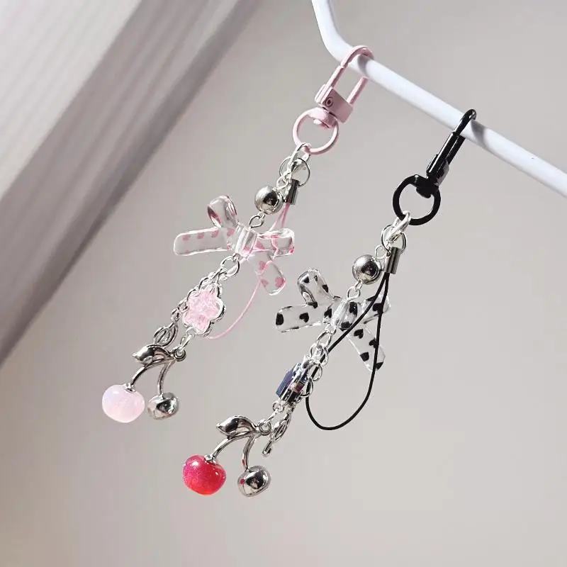 Набор-красивых-мини-подвесок-с-бантиком-в-горошек-y2k-брелок-и-подвеска-для-мобильного-телефона-для-стильных-подростков