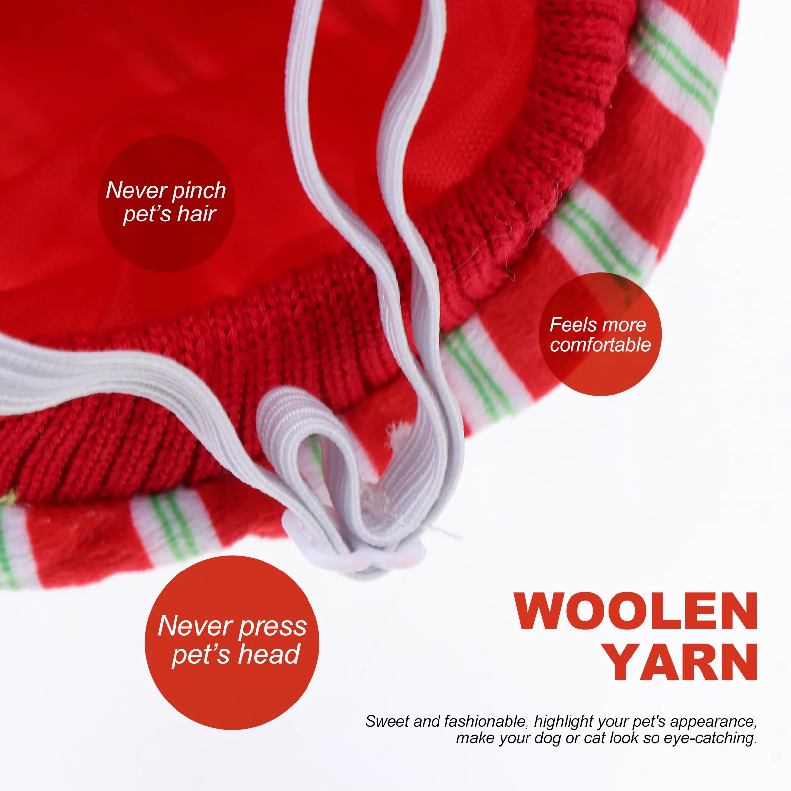 

1Pcs Pet Cat Hat Sweet Fashionable Dog Cat Costume Woolen Yarn Headdress for Christmas Party Decorative Pet Hat